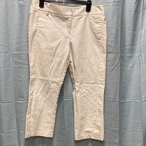 To the Max size 12 Elegant Cream white crop capri sun Pants stretch comfy casual